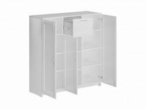 Тумба СИРИУС трехдверная с одним ящиком, цвет белый в Карталах - kartaly.mebel24.online | фото 2