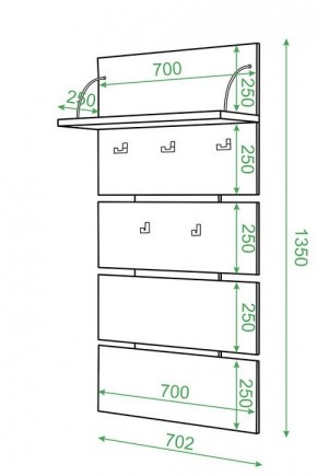 Вешалка настенная Домино нельсон СТ-50 в Карталах - kartaly.mebel24.online | фото 2