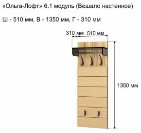 Вешалка-полка Ольга-лофт 6.1 в Карталах - kartaly.mebel24.online | фото 3