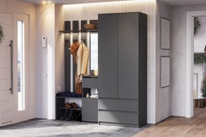 ДЕНВЕР Вешалка с зеркалом (Графит серый) в Карталах - kartaly.mebel24.online | фото