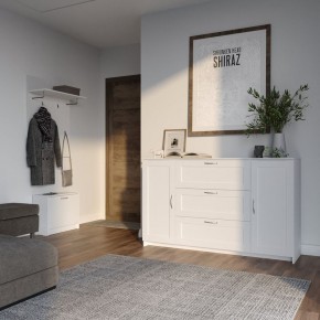 Вешалка СИРИУС настенная с полкой, цвет белый в Карталах - kartaly.mebel24.online | фото 4