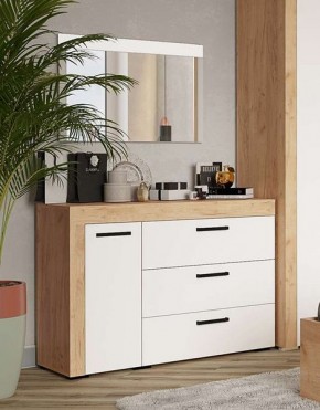 Зеркало Адель белый/дуб крафт золотой в Карталах - kartaly.mebel24.online | фото 2